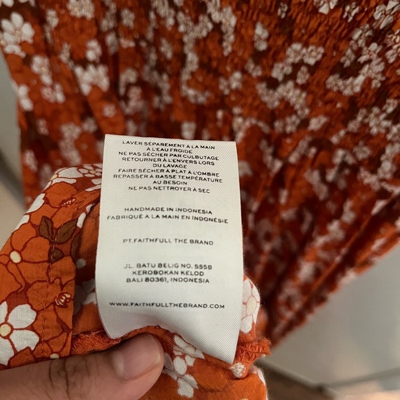 Faithfull the Brand Orange Floral Dress - Picture 7 of 9